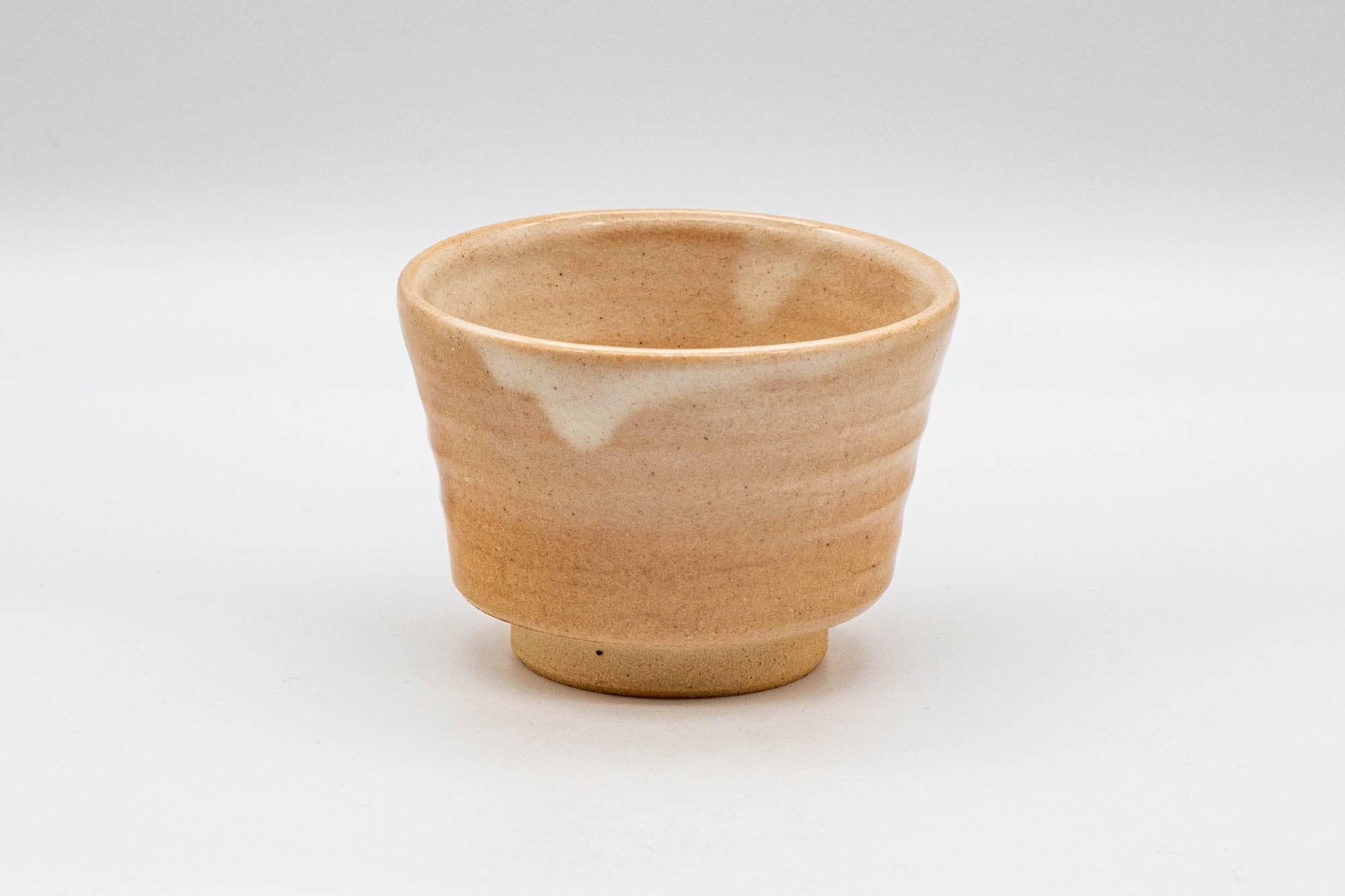 Japanese Teacups - Pair of Beige Asagao-gata Hagi-yaki Yunomi - 110ml
