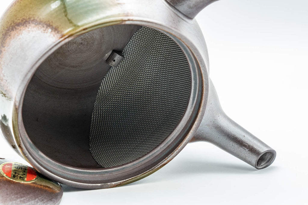 Japanese Kyusu - Green Ash Glazed Banko-yaki (萬古焼) Teapot - 275ml