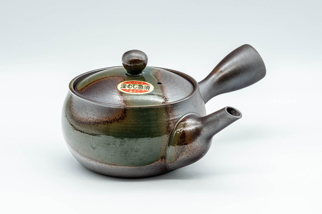 Japanese Kyusu - Green Ash Glazed Banko-yaki (萬古焼) Teapot - 275ml