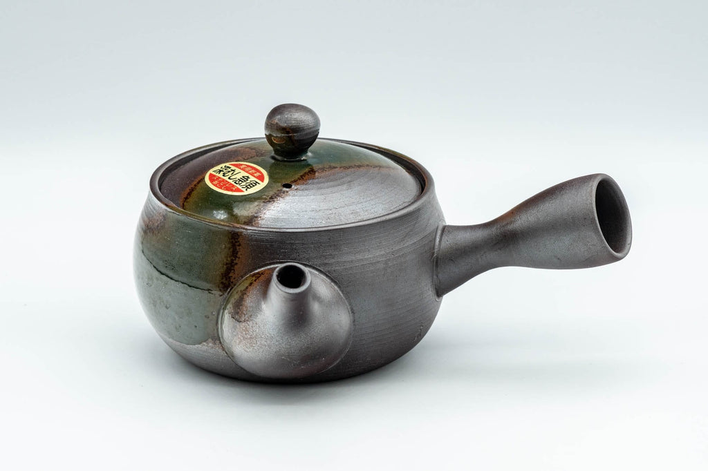 Japanese Kyusu - Green Ash Glazed Banko-yaki (萬古焼) Teapot - 275ml