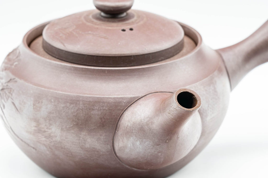 Japanese Kyusu - Large Banko-yaki 萬古焼 Teapot with Floral Motif - 500ml