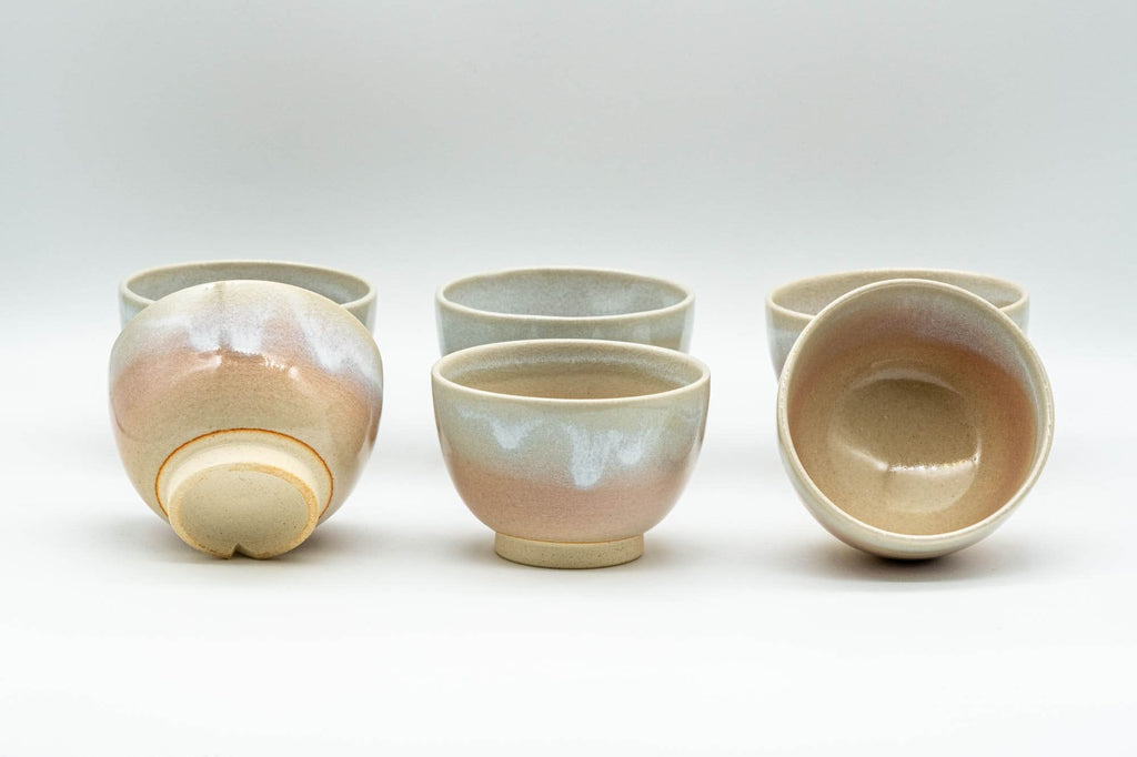 Japanese Tea Set - 椿窯 Tsubaki Kiln Hagi-yaki Kyusu Teapot with 6 Yunomi Teacups