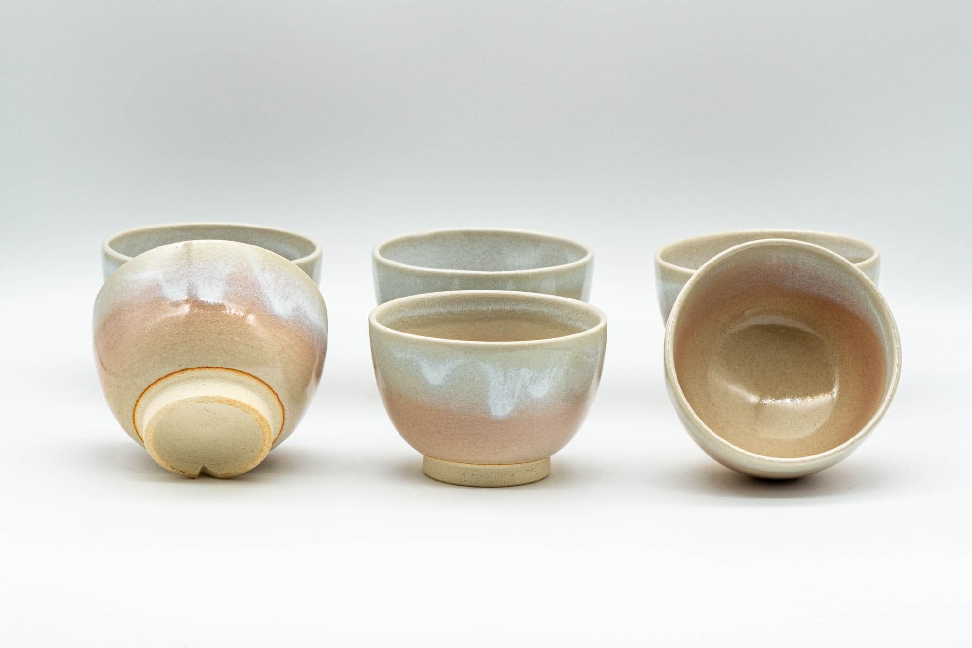 Japanese Tea Set - 椿窯 Tsubaki Kiln Hagi-yaki Kyusu Teapot with 6 Yunomi Teacups
