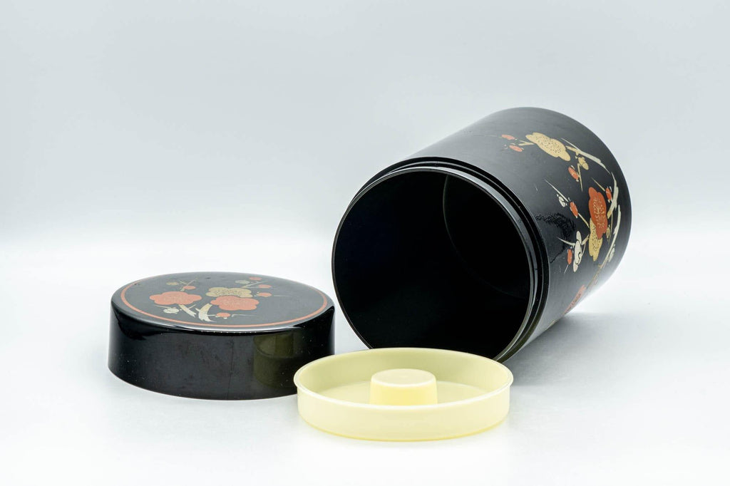 Japanese Chazutsu - Plum Blossoms Lacquer Tea Canister - 450ml