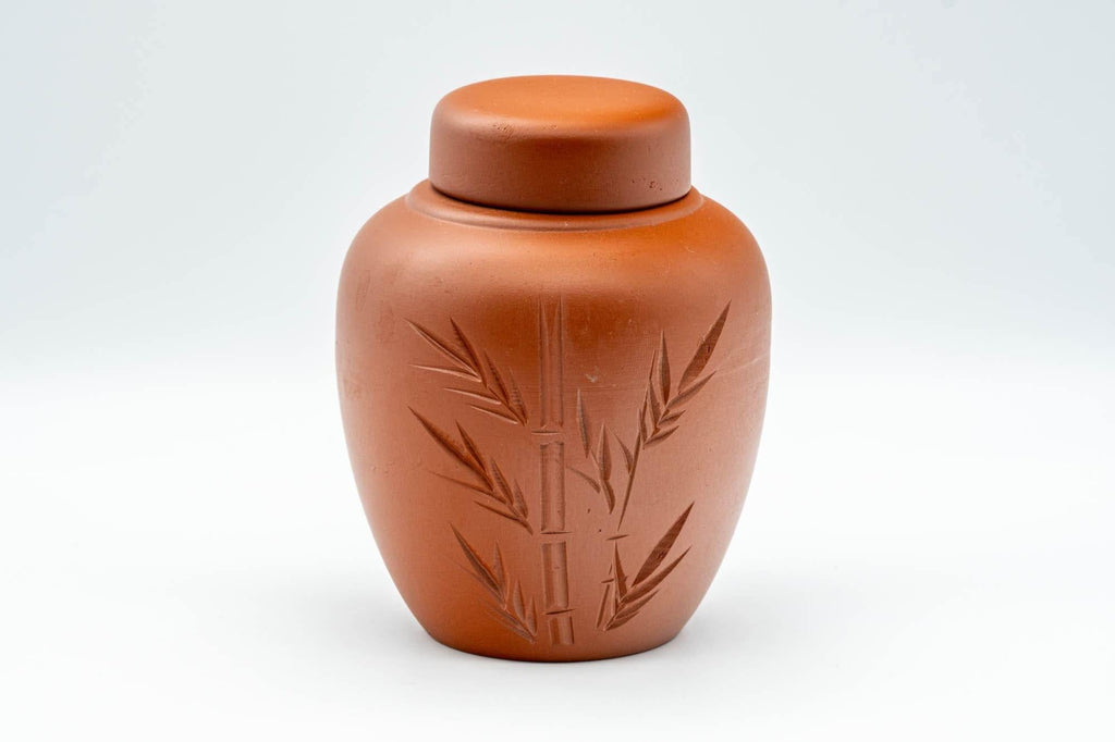 Japanese Chatsubo - 茶壺 Bamboo Red Shudei Tokoname-yaki Tea Jar - 400ml