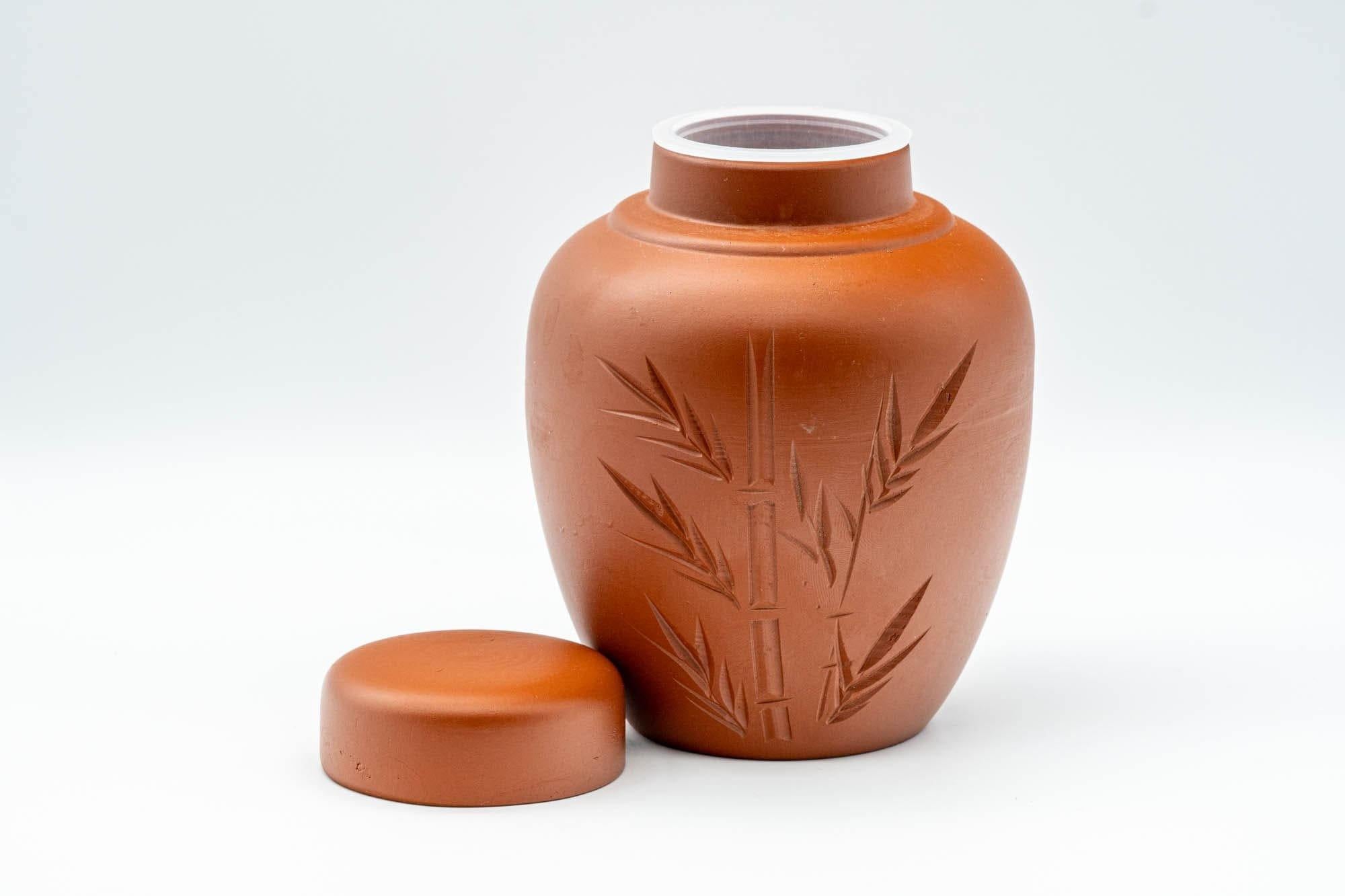 Japanese Chatsubo - 茶壺 Bamboo Red Shudei Tokoname-yaki Tea Jar - 400ml