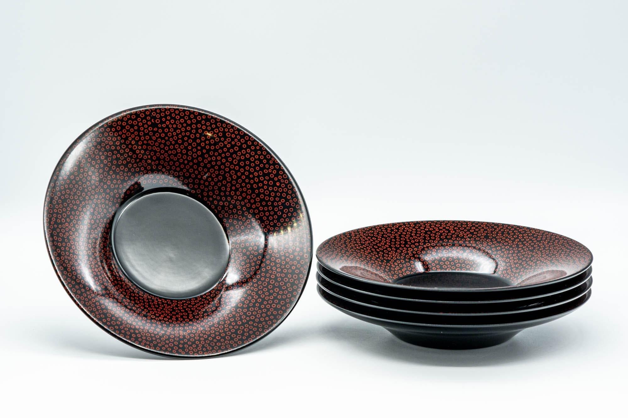 Japanese Chataku - 七々子塗 Nanako-nuri Urushi Lacquer Tea Saucers