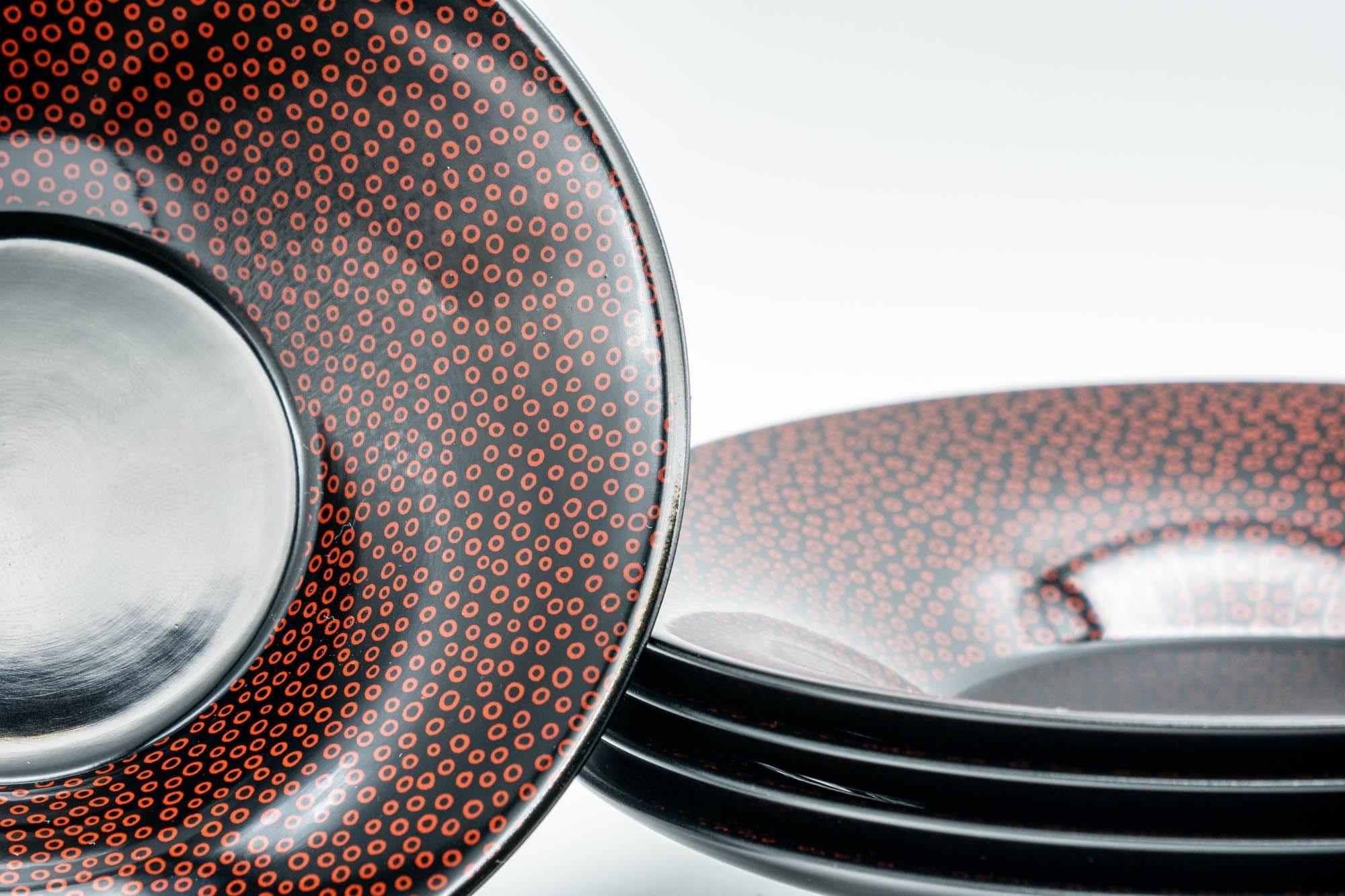 Japanese Chataku - 七々子塗 Nanako-nuri Urushi Lacquer Tea Saucers