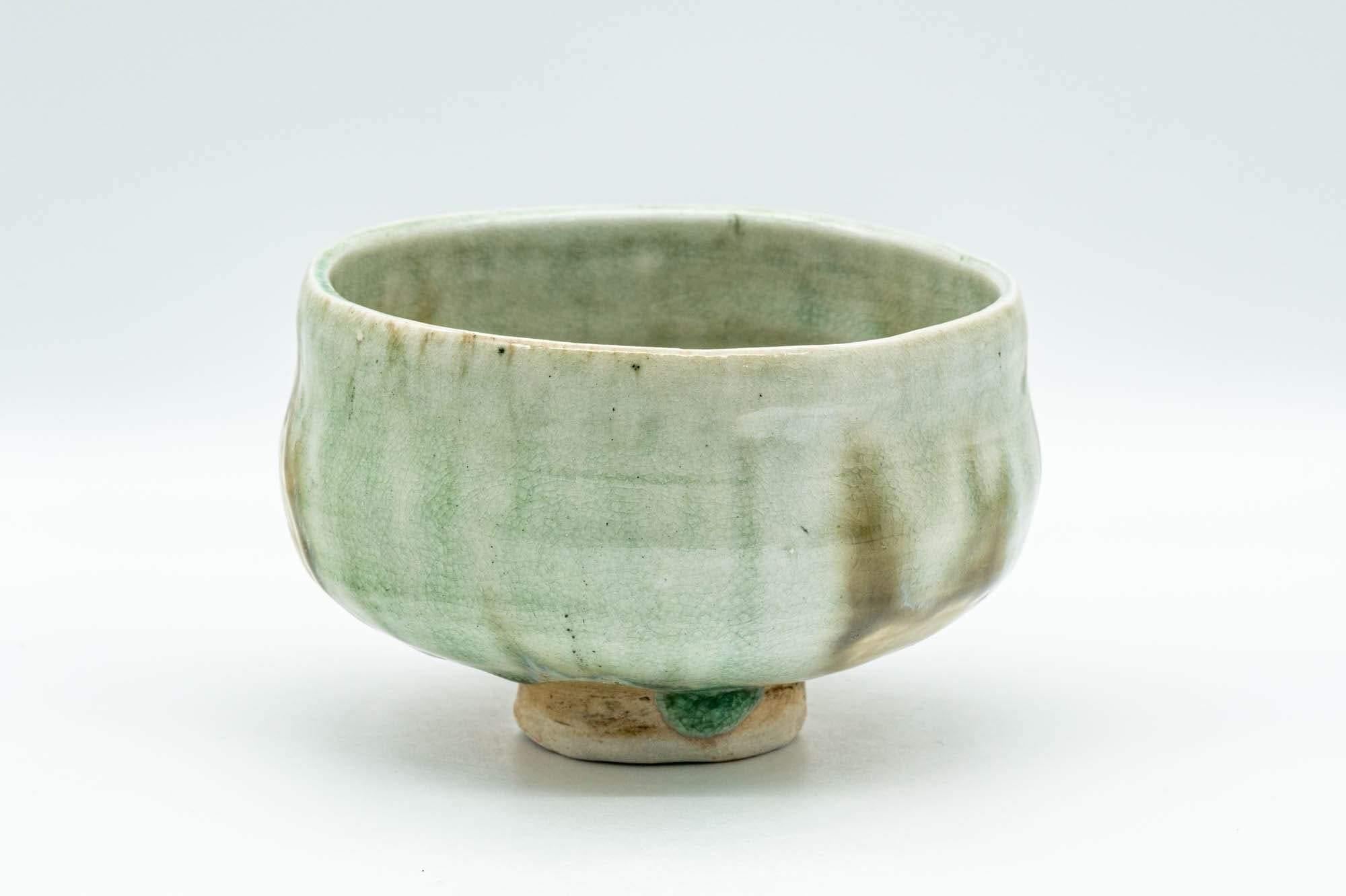 Japanese Matcha Bowl - Green Ash Drip-Glazed Hantsutsu-gata Chawan - 400ml