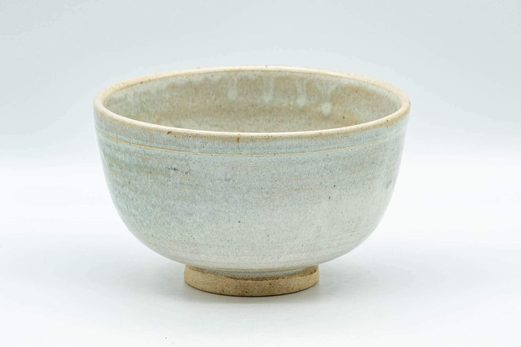 Japanese Matcha Bowl - White Drip-Glazed Chawan - 400ml