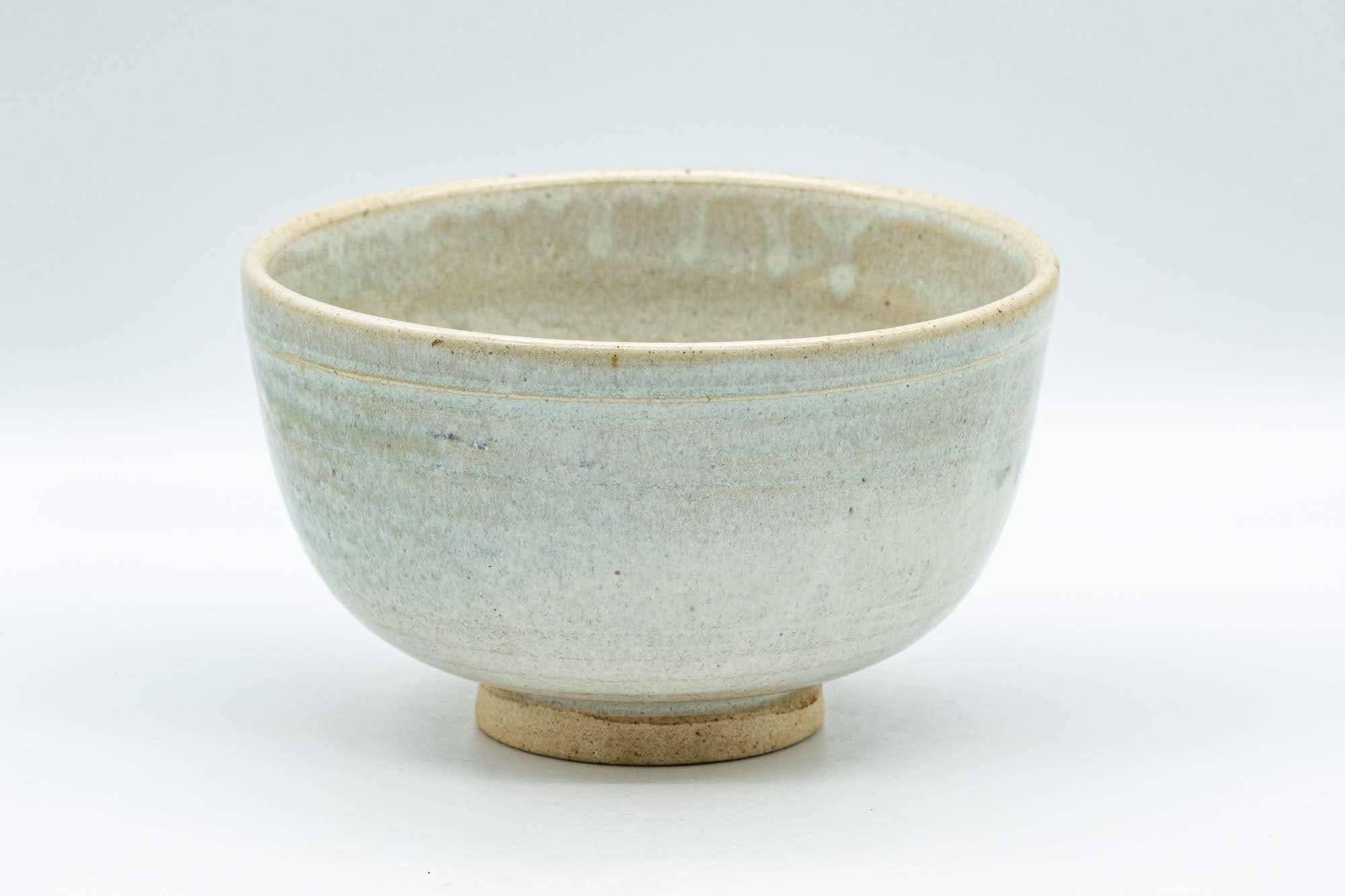 Japanese Matcha Bowl - White Drip-Glazed Chawan - 400ml