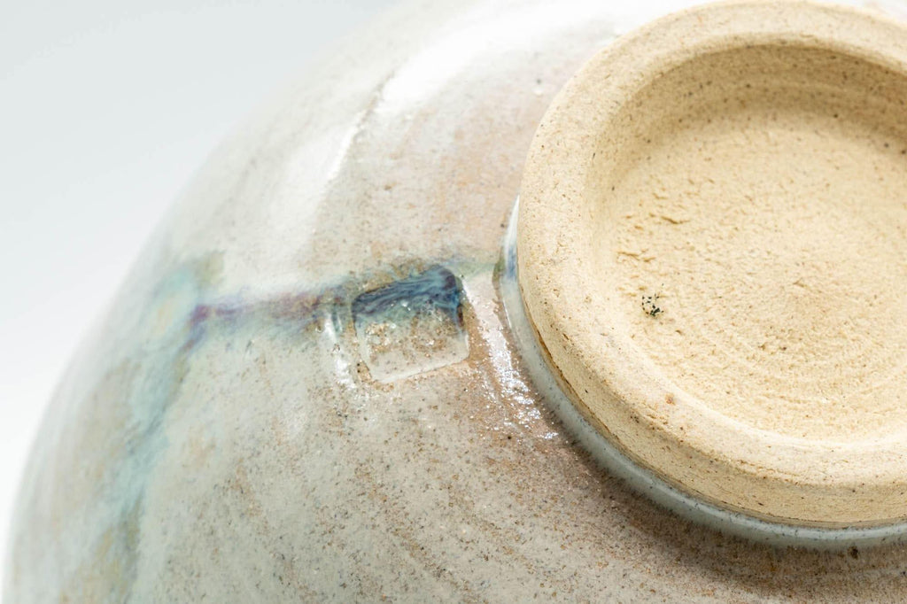 Japanese Matcha Bowl - White Drip-Glazed Chawan - 400ml