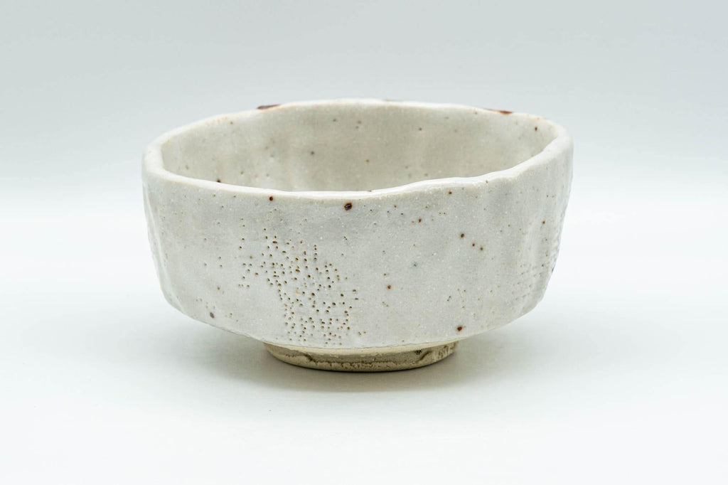 Japanese Matcha Bowl - White Shino Glazed Wabi-Sabi Chawan - 300ml