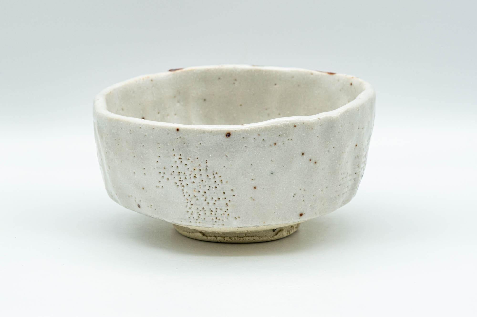 Japanese Matcha Bowl - White Shino Glazed Wabi-Sabi Chawan - 300ml