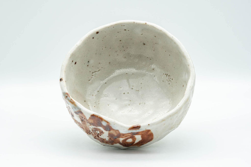 Japanese Matcha Bowl - White Shino Glazed Wabi-Sabi Chawan - 300ml