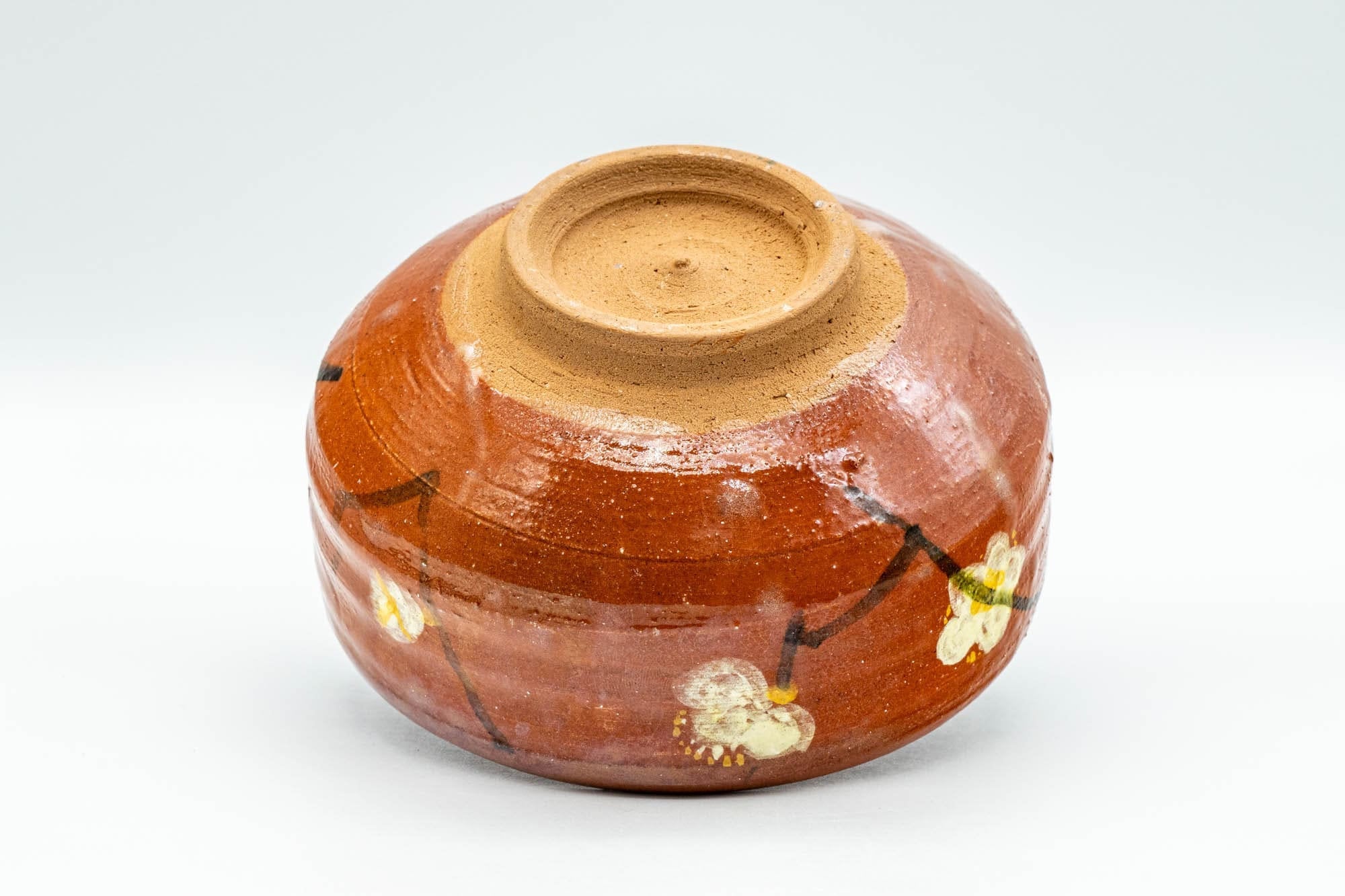 Japanese Matcha Bowl - Red Ume Hantsutsu-gata Chawan - 300ml