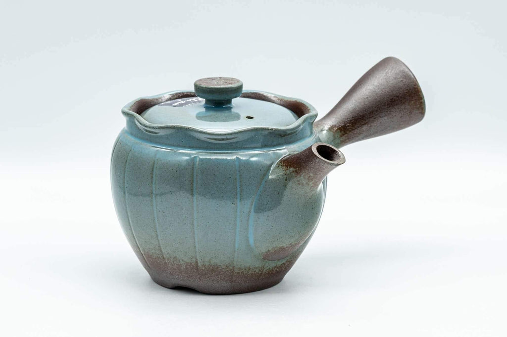 Japanese Kyusu - Teal Blue Glazed Banko-yaki Teapot - 300ml