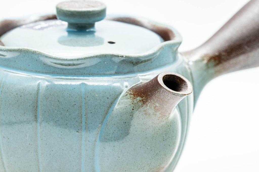 Japanese Kyusu - Teal Blue Glazed Banko-yaki Teapot - 300ml