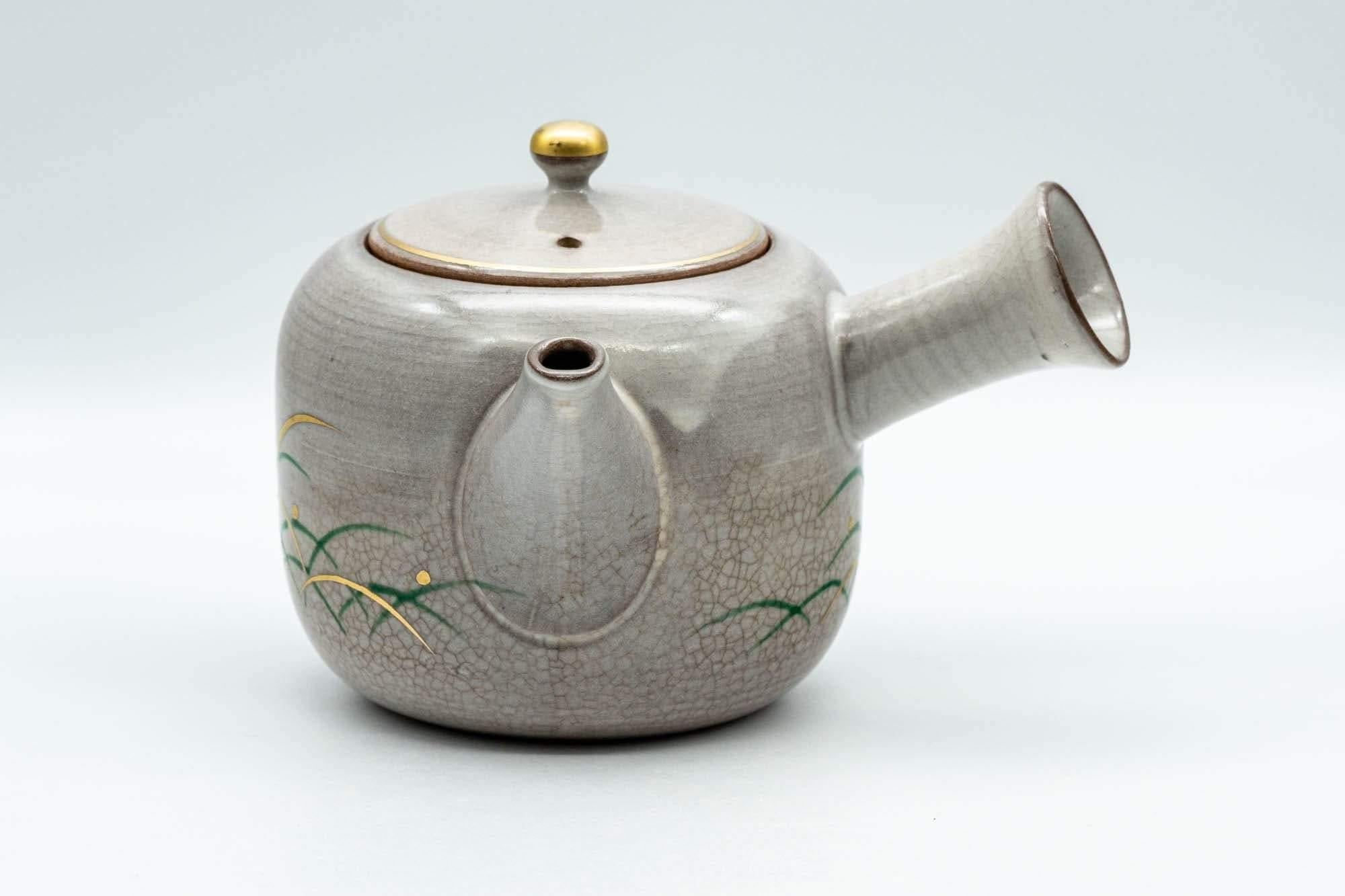 Japanese Kyusu - Grey Glazed Gold Decorated Debeso Teapot - 350ml