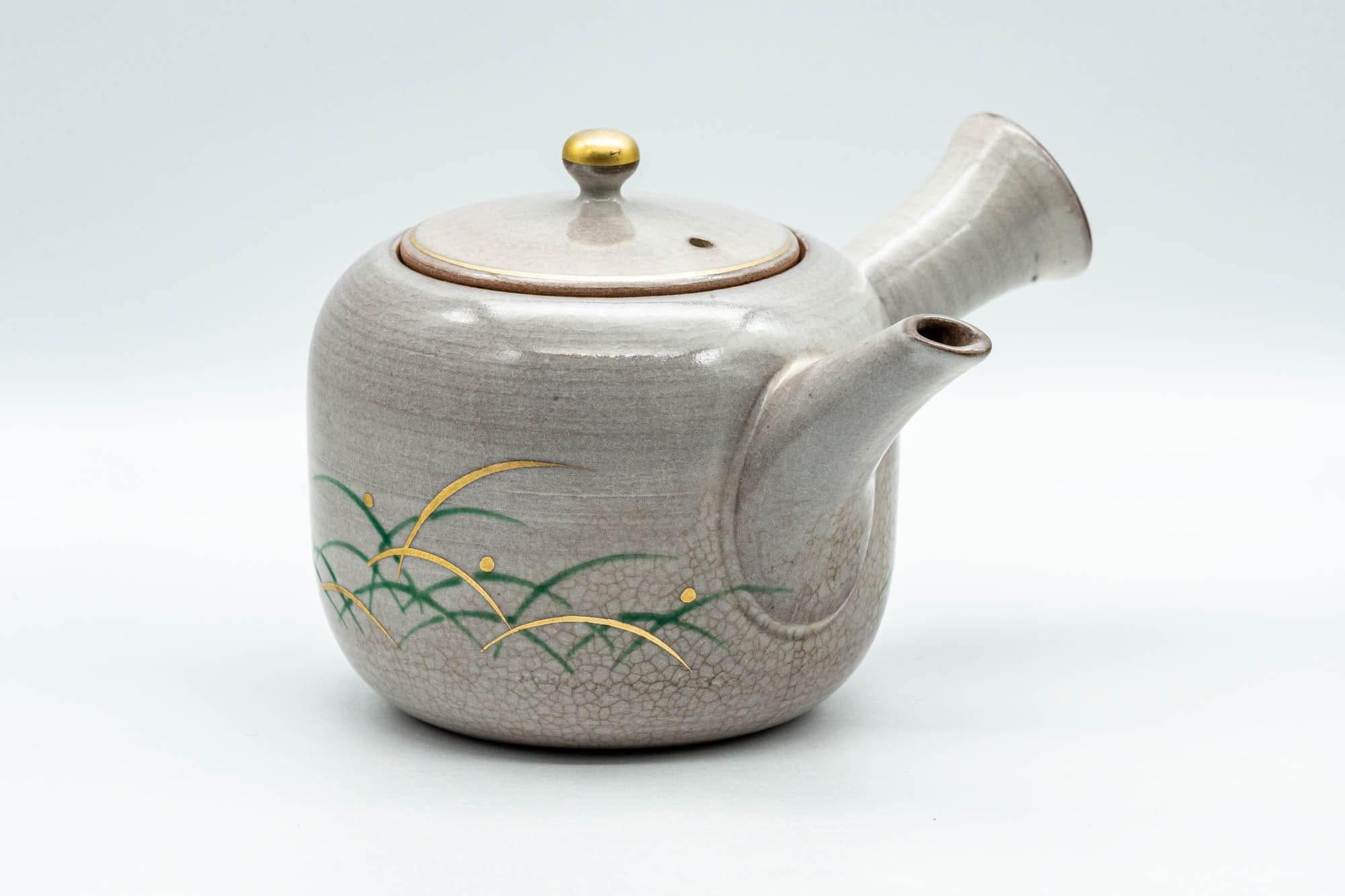 Japanese Kyusu - Grey Glazed Gold Decorated Debeso Teapot - 350ml