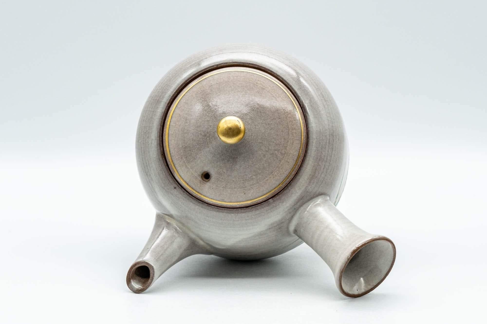Japanese Kyusu - Grey Glazed Gold Decorated Debeso Teapot - 350ml