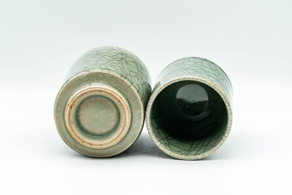 Japanese Teacups - Pair of Meoto Obori Soma-yaki Yunomi
