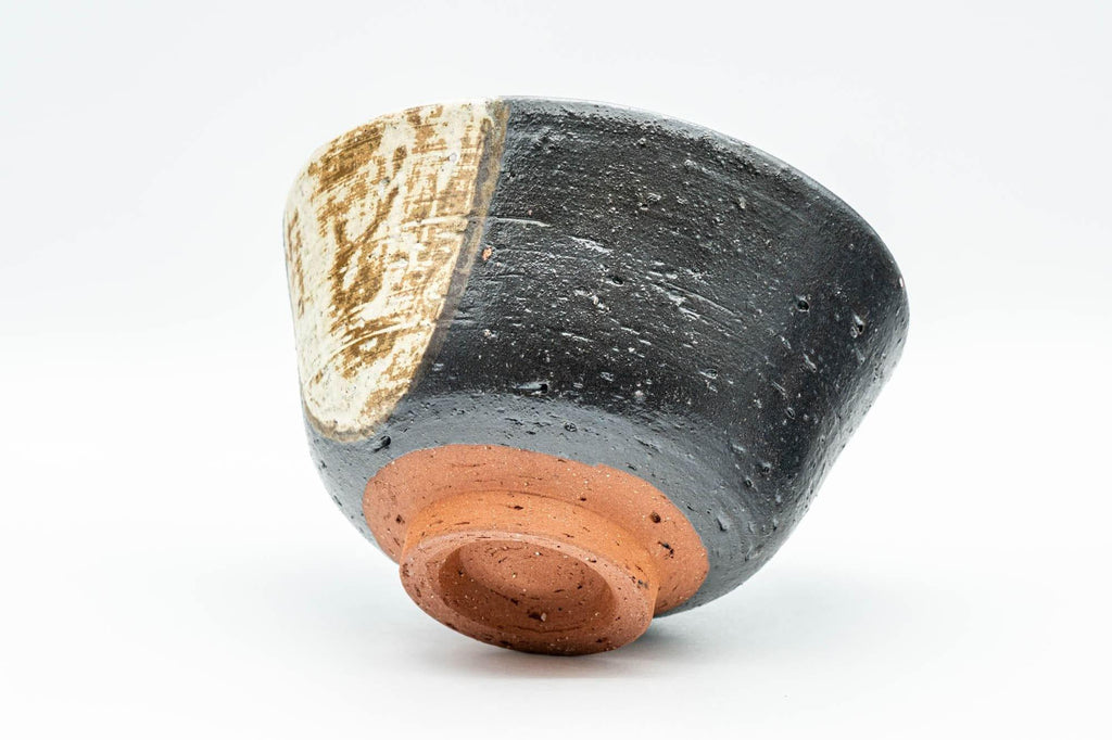 Japanese Matcha Bowl - Beige and Black Ido-gata Stoneware Chawan - 400ml