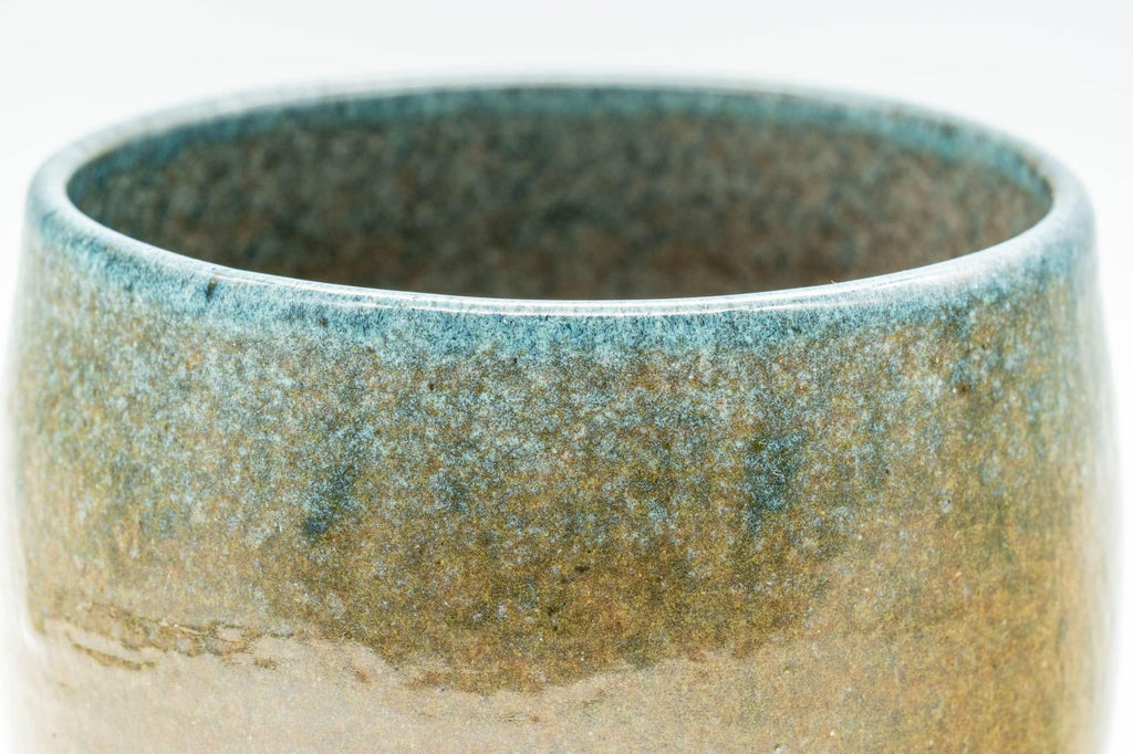 Japanese Matcha Bowl - Beige and Blue Crazed Glaze Chawan - 350ml