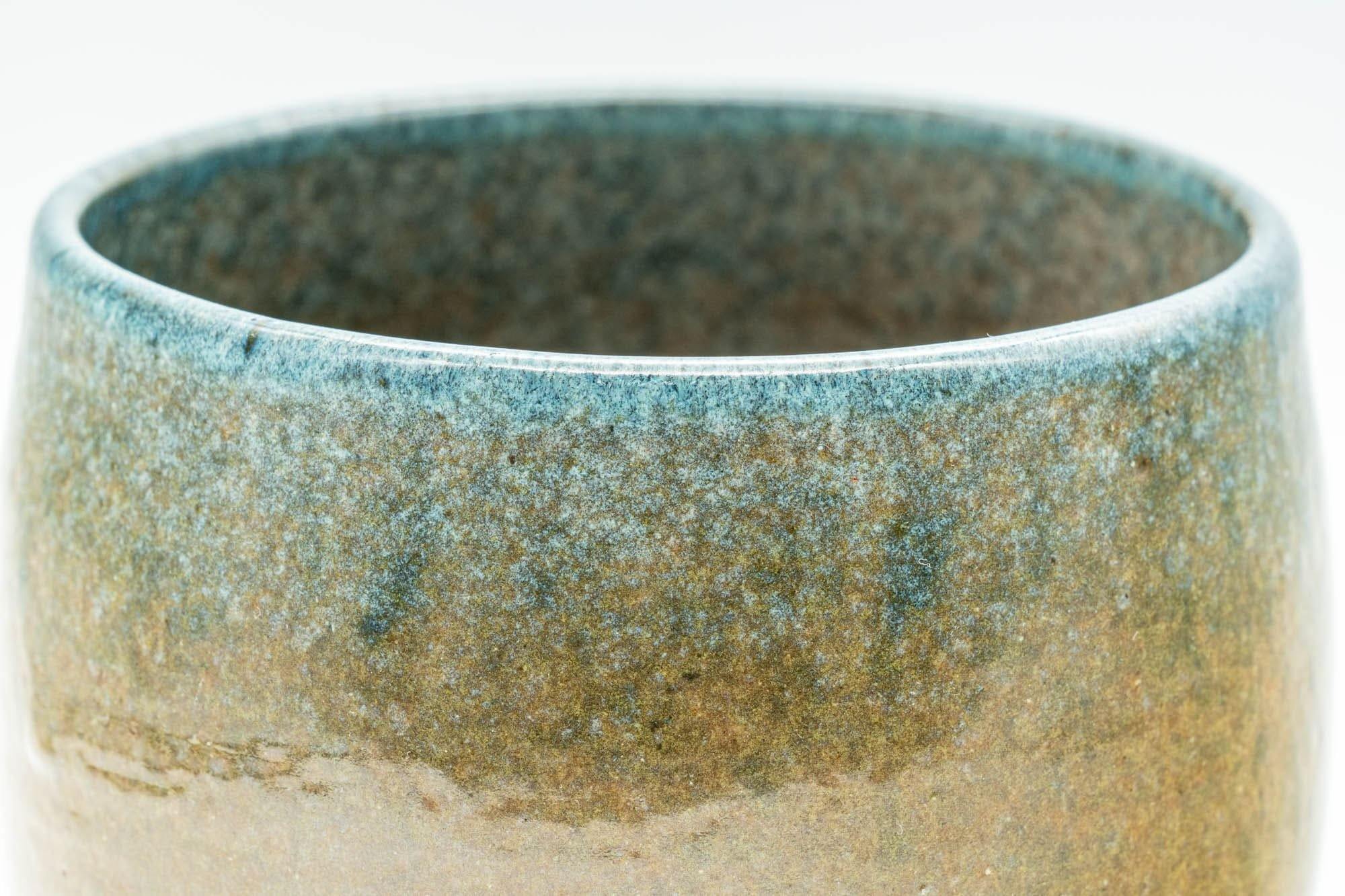 Japanese Matcha Bowl - Beige and Blue Crazed Glaze Chawan - 350ml