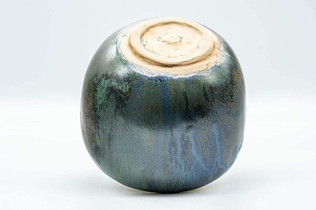 Japanese Matcha Bowl - Blue Drip-Glazed Tsutsu-gata Chawan - 600ml