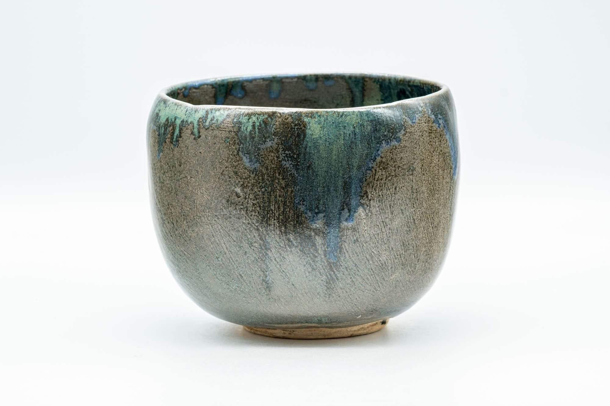 Japanese Matcha Bowl - Blue Drip-Glazed Tsutsu-gata Chawan - 600ml