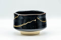 Japanese Matcha Bowl - Jet Black Hantsutsu-gata Chawan - 450ml