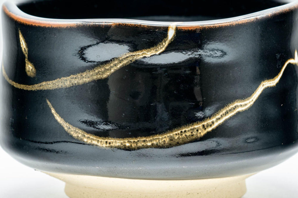 Japanese Matcha Bowl - Jet Black Hantsutsu-gata Chawan - 450ml