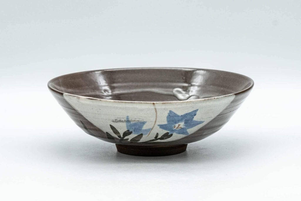 Japanese Matcha Bowl - Floral White Glazed Summer Chawan - 150ml