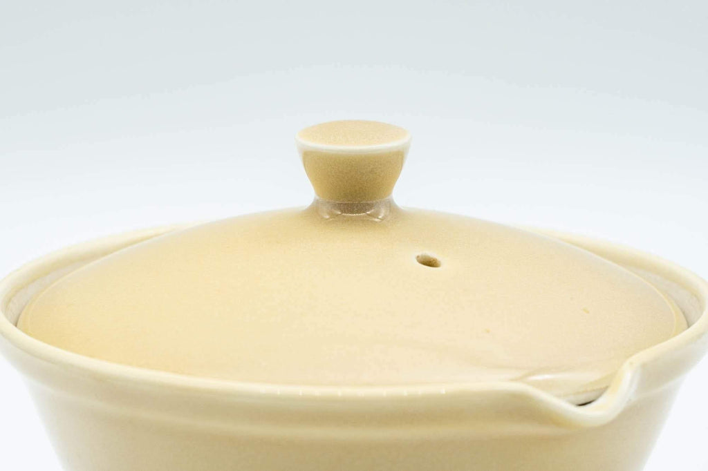 Japanese Shiboridashi - 朝日焼 Asahi-yaki Beige Porcelain Teapot - 100ml
