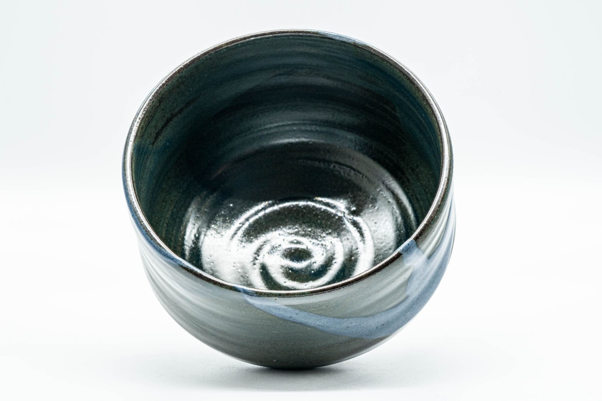 Japanese Matcha Bowl - Teal Blue Glazed Hantsutsu-gata Chawan - 450ml