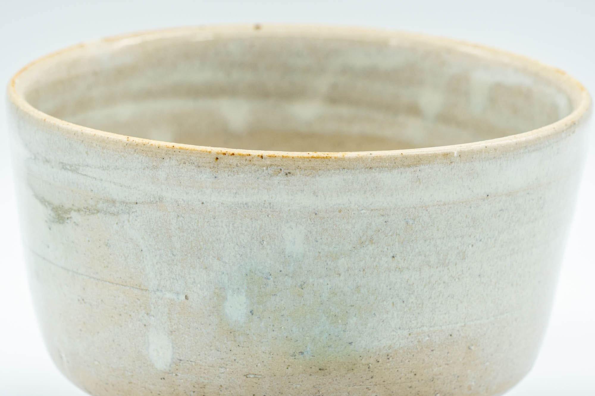 Japanese Matcha Bowl - White Drip-Glazed Hantsutsu-gata Chawan - 400ml