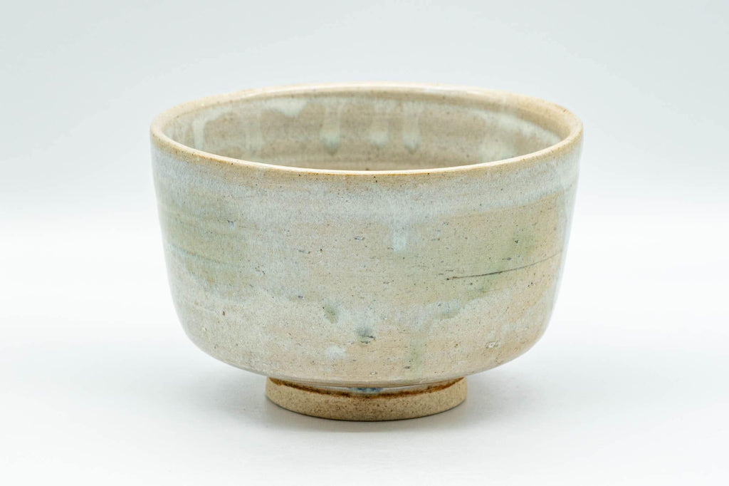Japanese Matcha Bowl - White Drip-Glazed Hantsutsu-gata Chawan - 400ml