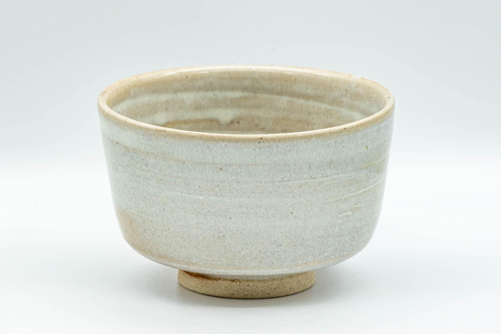 Japanese Matcha Bowl - White Drip-Glazed Hantsutsu-gata Chawan - 400ml