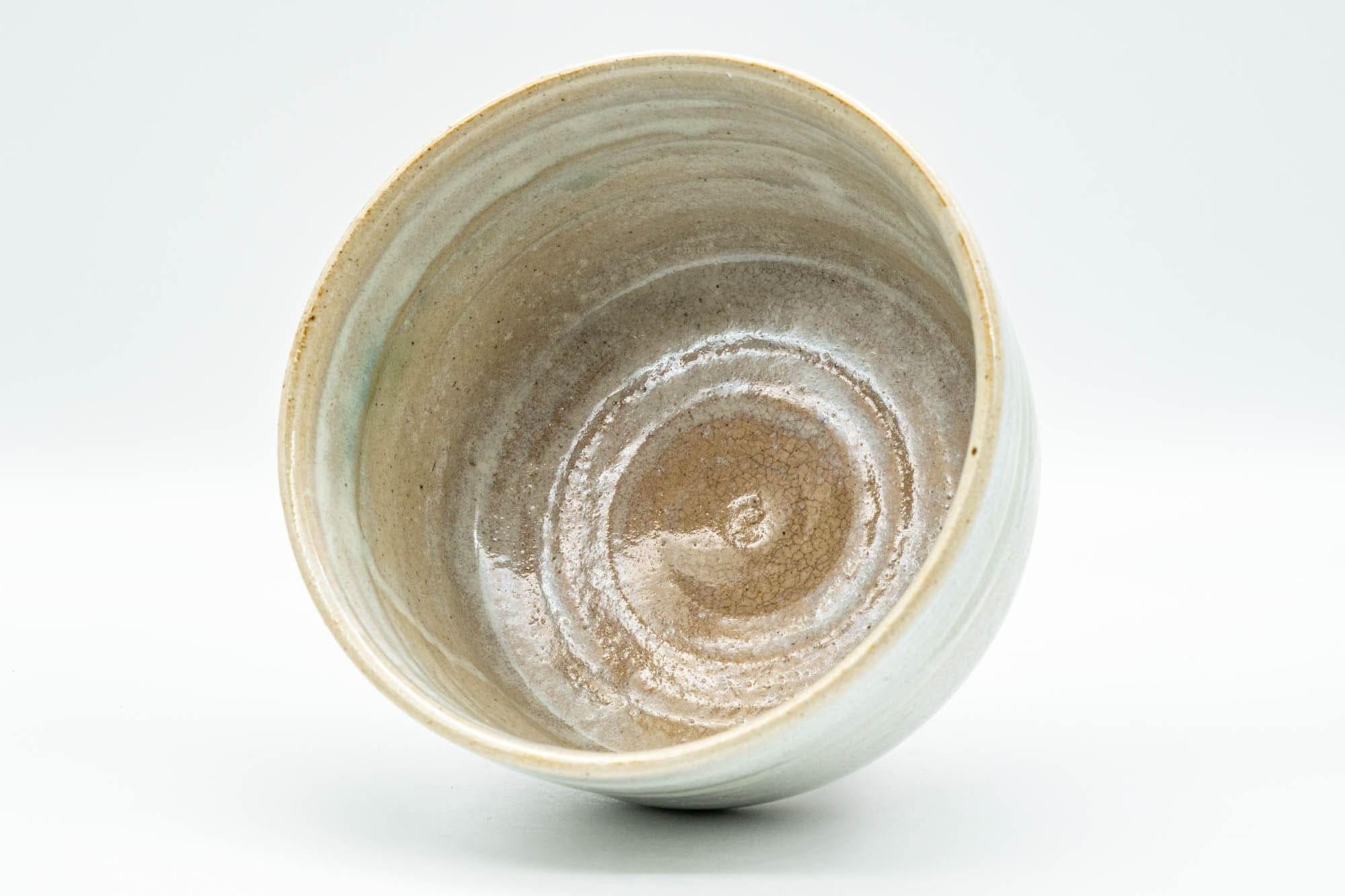 Japanese Matcha Bowl - White Drip-Glazed Hantsutsu-gata Chawan - 400ml