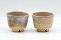 Japanese Teacups - Pair of Sori-gata Hagi-yaki Yunomi - 110ml