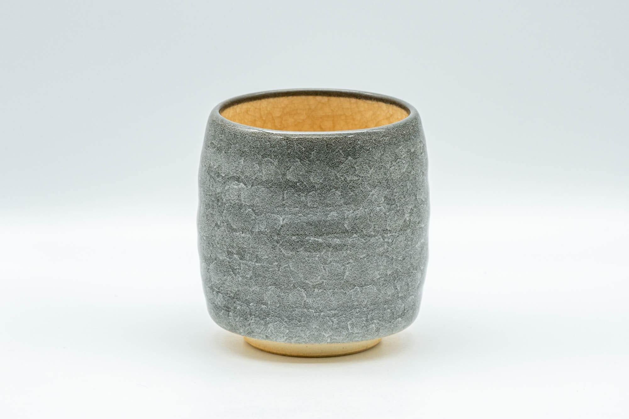 Japanese Teacup - Grey Snowflake Glazed Tsutsu-gata Yunomi - 240ml