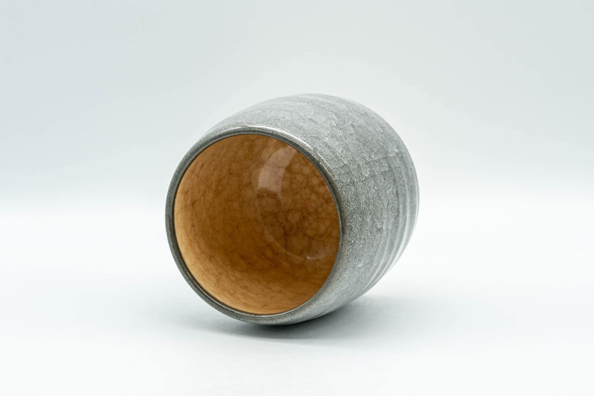 Japanese Teacup - Grey Snowflake Glazed Tsutsu-gata Yunomi - 240ml
