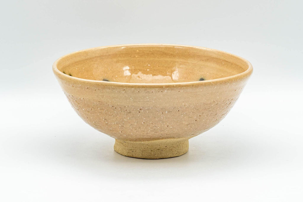 Japanese Matcha Bowl - Ki-Seto Beige Glazed Green Spotted Chawan - 250ml