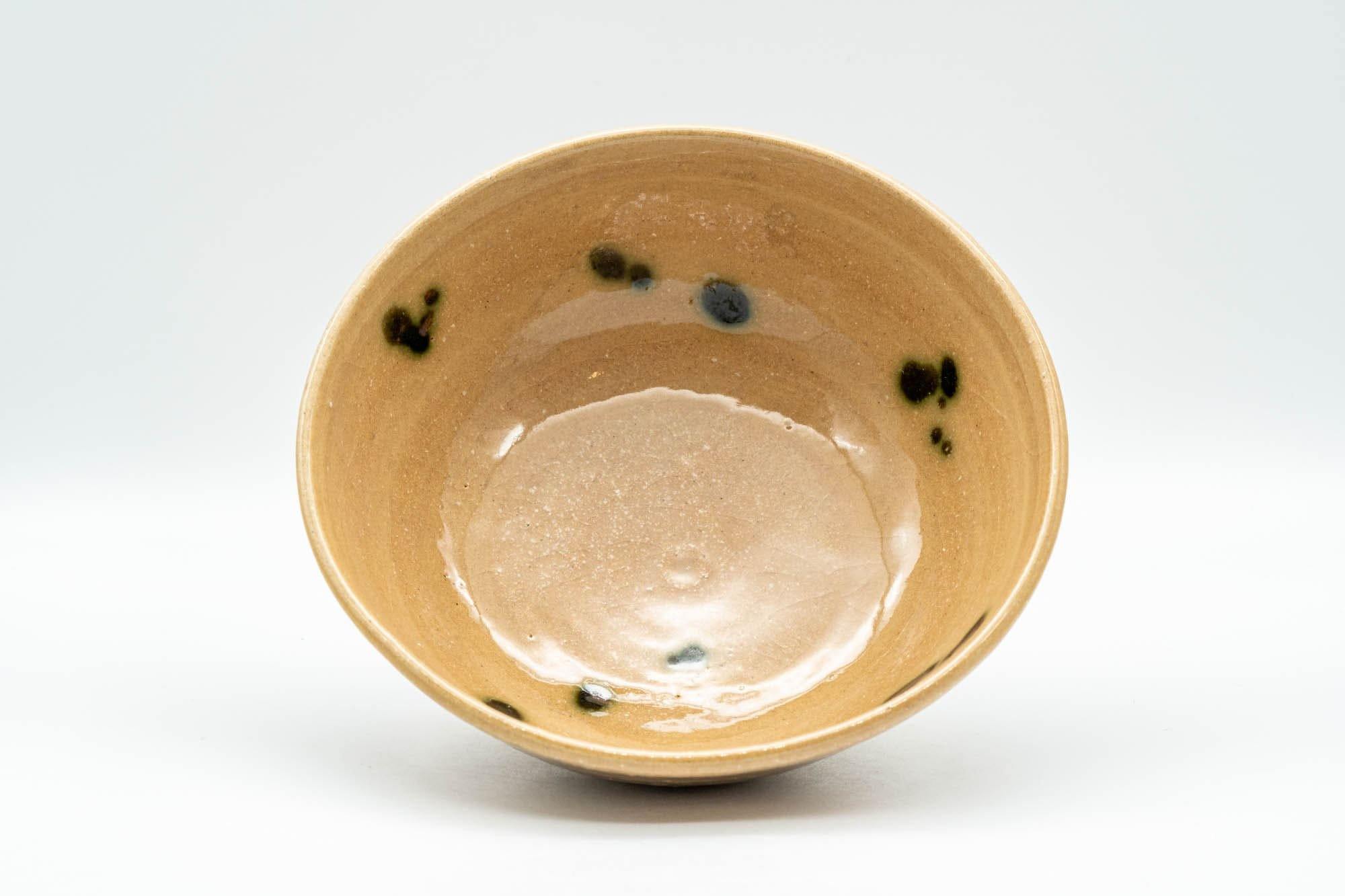 Japanese Matcha Bowl - Ki-Seto Beige Glazed Green Spotted Chawan - 250ml