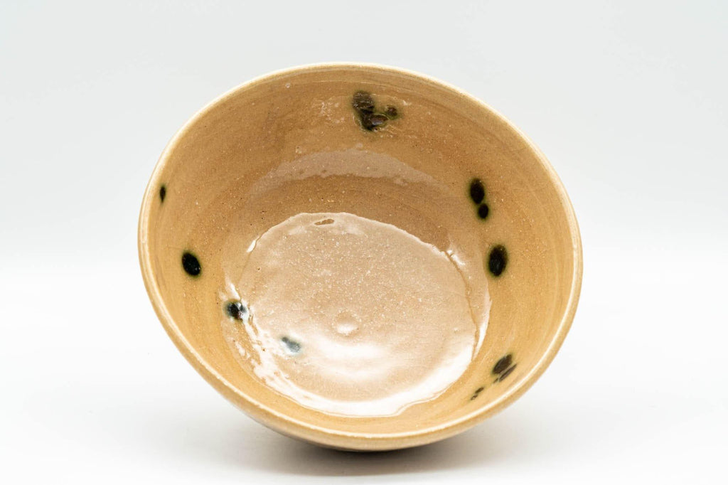 Japanese Matcha Bowl - Ki-Seto Beige Glazed Green Spotted Chawan - 250ml