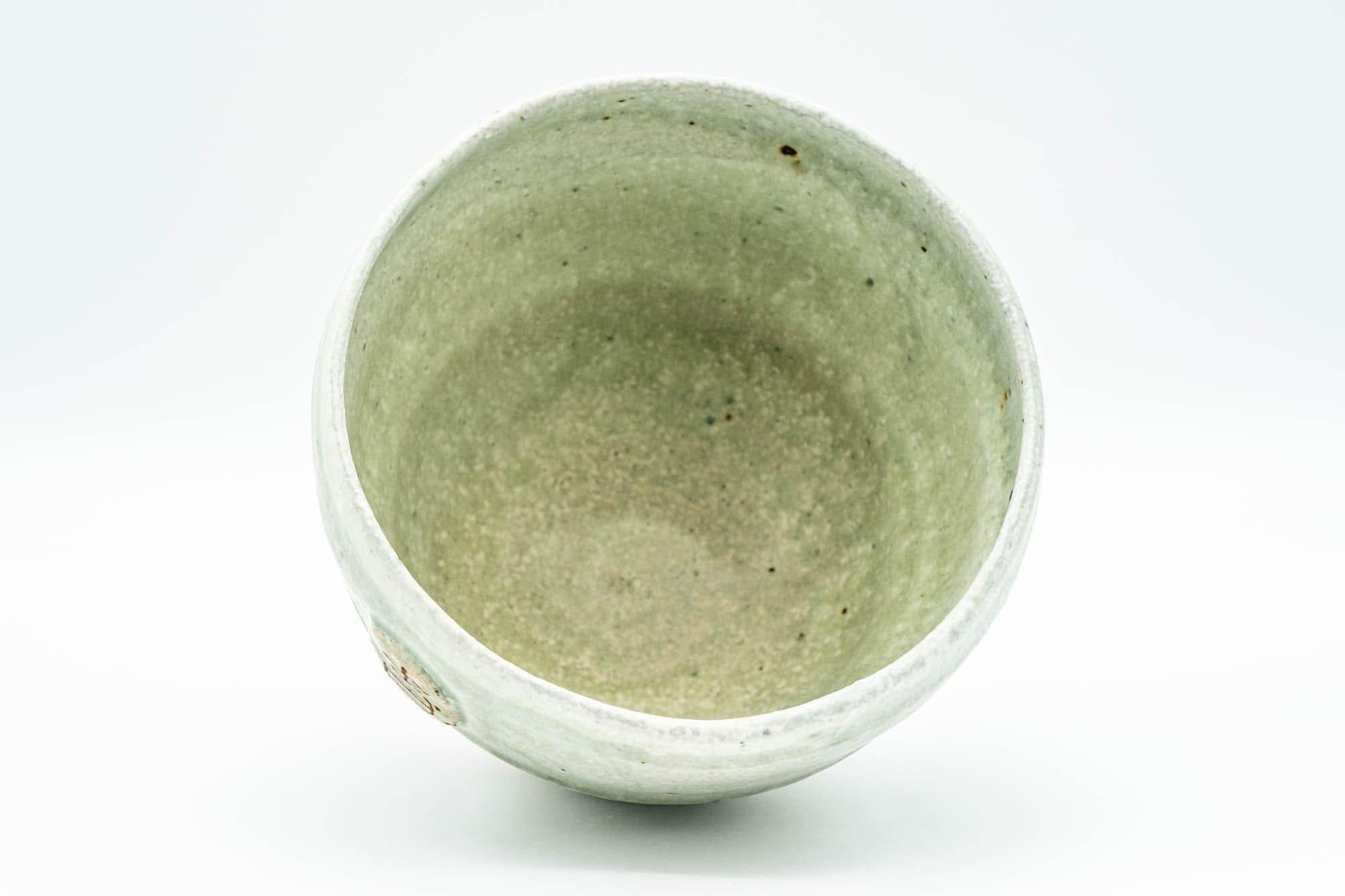 Japanese Matcha Bowl - Green Ribbed Ido-gata Chawan - 350ml