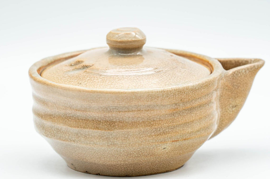 Japanese Houhin - Beige Ribbed Hagi-yaki Handle-less Teapot - 100ml