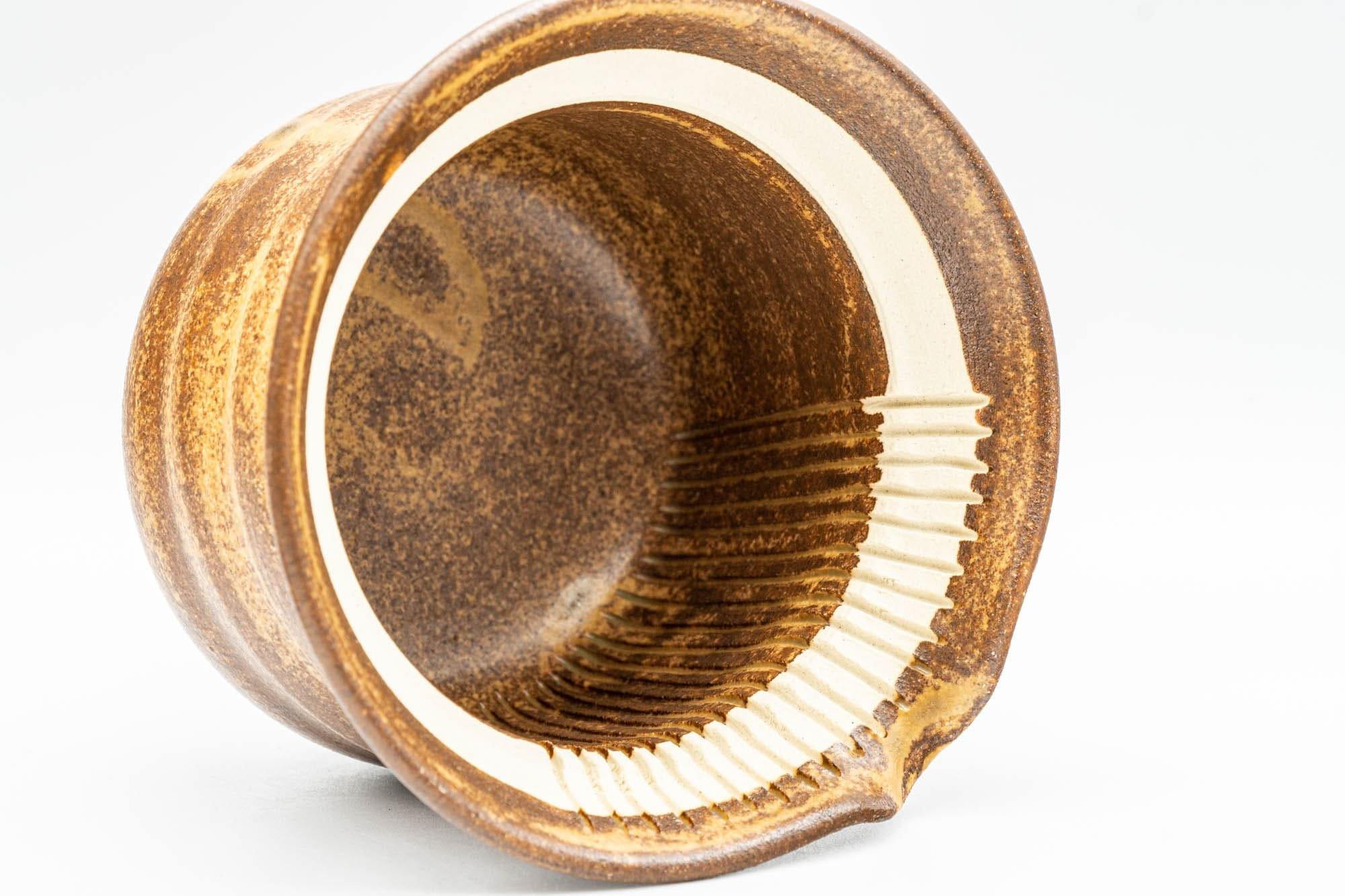 Japanese Shiboridashi - Brown Spiraling Akogi-yaki Teapot - 160ml