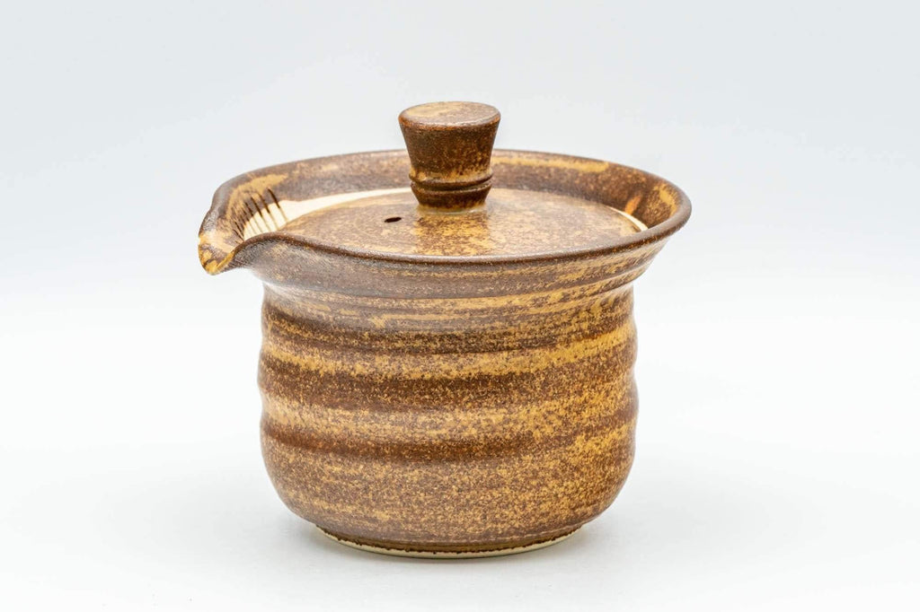 Japanese Shiboridashi - Brown Spiraling Akogi-yaki Teapot - 160ml